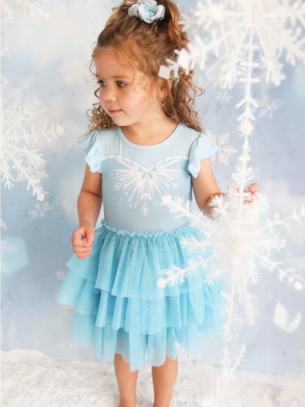Posh Peanut Elsa Light Blue Sparkle Tutu Dress-3/4T